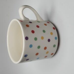 FISHS EDDY "Spot On” Polka Dot Mug Vintage Design Multi Color Coffe Cup